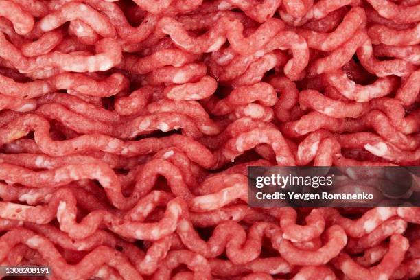 ground beef as a background, full frame - ground beef stock pictures, royalty-free photos & images