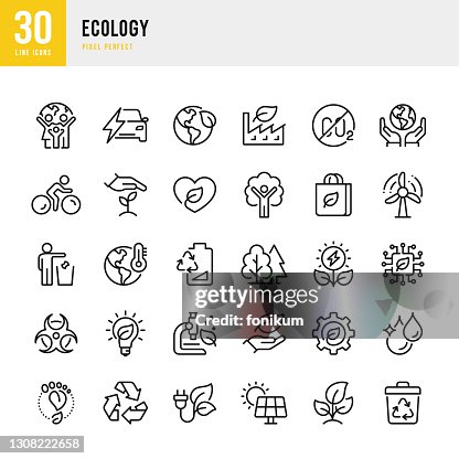 ECOLOGIE - dunne lijn vector pictogram set. Pixel perfect. De set bevat iconen: Klimaatverandering, Alternatieve Energie, Elektrisch Voertuig, Zero Waste, Kooldioxide, Zonne-energie, Windenergie. ECOLOGIE - dunne lijn vector pictogram set. Pixel perfect. De set bevat iconen: Klimaatverandering, Alternatieve Energie, Elektrisch Voertuig, Zero Waste, Kooldioxide, Zonne-energie, Windenergie.