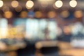 blur abstract background of reception office hall with bokeh light