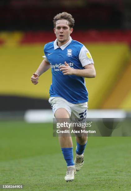 Alen Haliovic of Birmingham during the Sky Bet Championship match between Watford and Birmingham City at Vicarage Road on March 20, 2021 in Watford,...