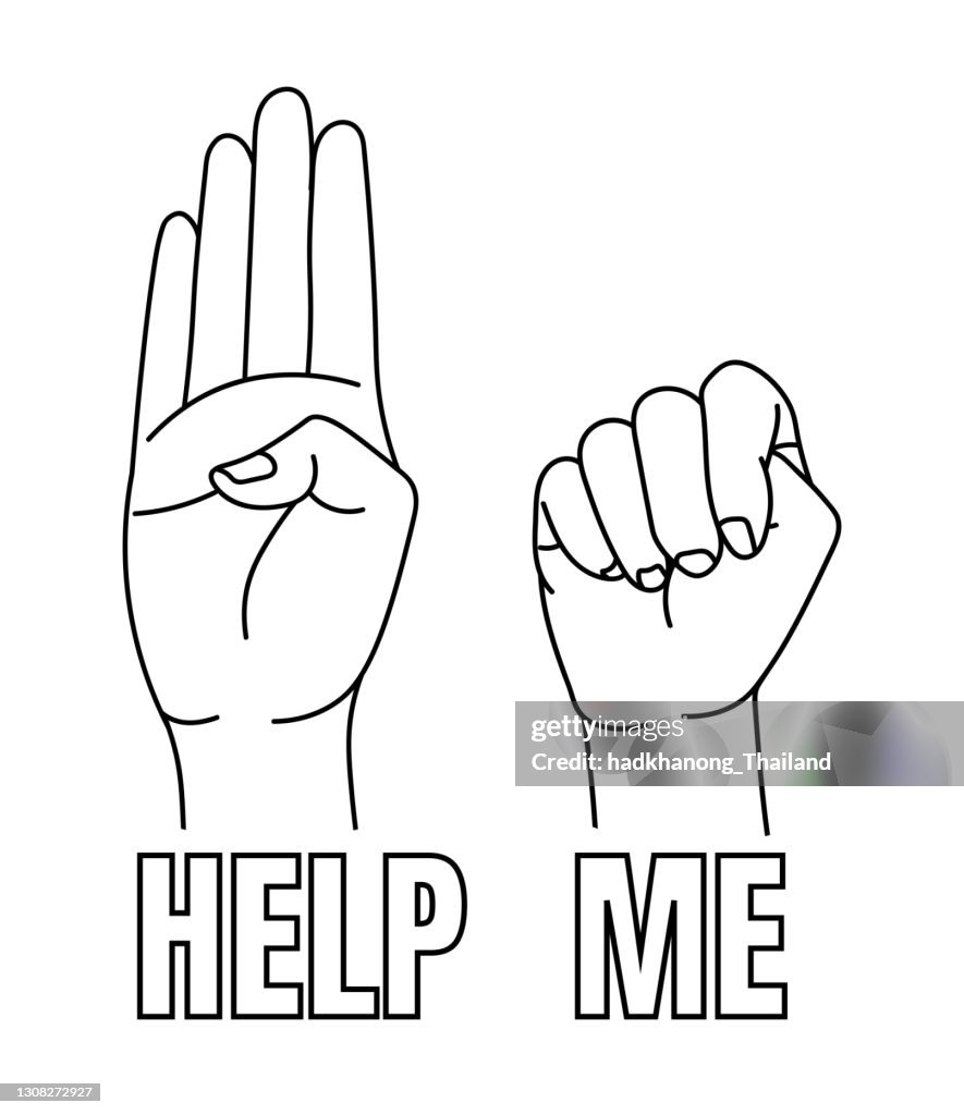 Hand Sign Of Help The Hand Signal For Help High-Res Vector Graphic - Getty Images