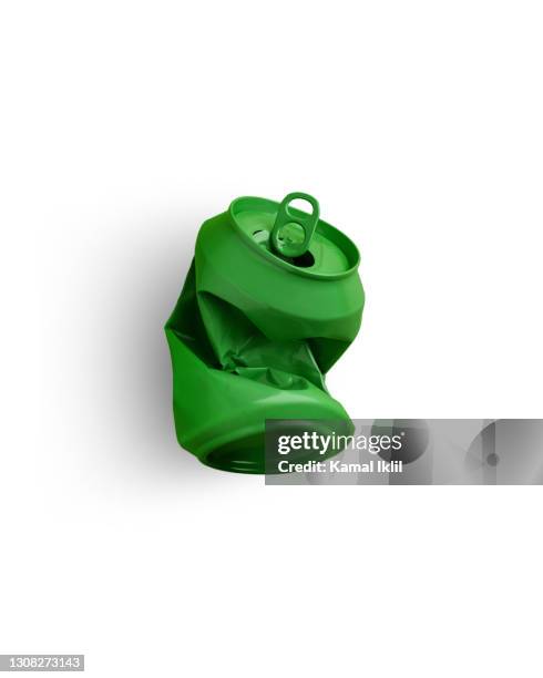 crumpled aluminium soda can - crushed tin stock pictures, royalty-free photos & images