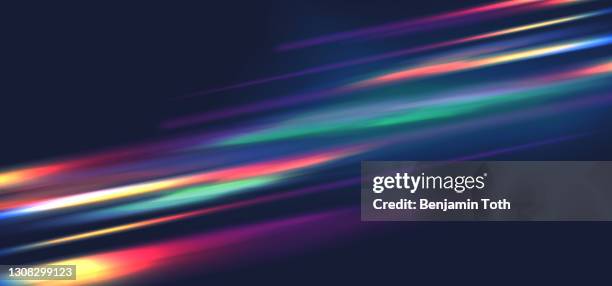 rainbow optical lens flare overlay effect - tranquil scene stock illustrations