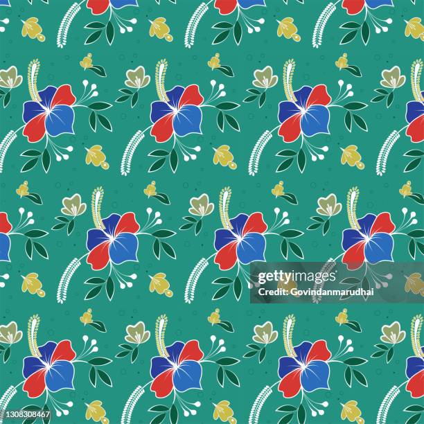 trendy seamless floral pattern. fabric design with simple flowers. - jacket patches stock illustrations