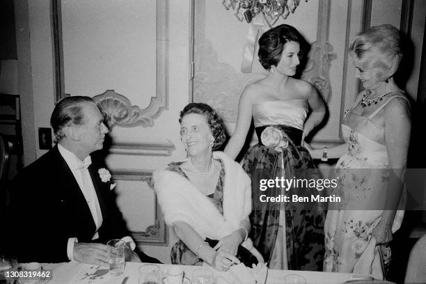 Actor Douglas Fairbanks Jr , chats with a guest at the Polonaise Ball at the Sheraton East Hotel, New York, November 18, 1961