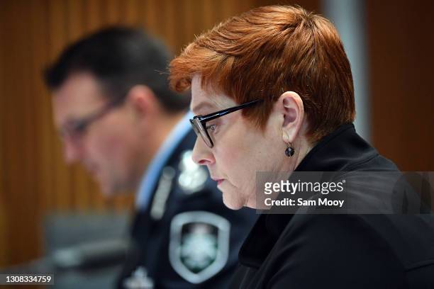 Commissioner Reece Kershaw and Senator Marise Payne appear before the Additional Estimates 2020–21 Legal and Constitutional Affairs Legislation...