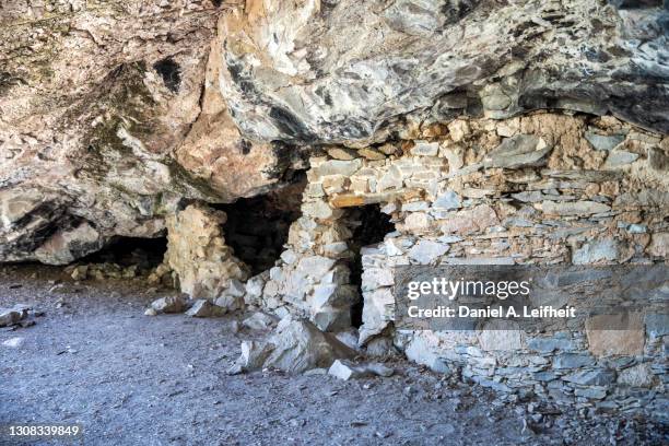 native american ruins at gila cliff dwellings national monument - silver city stock pictures, royalty-free photos & images