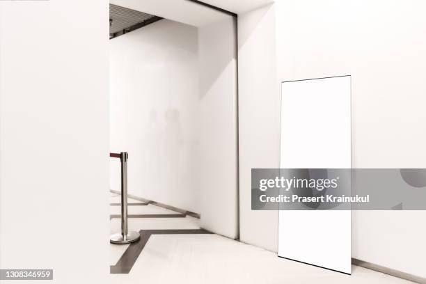 blank billboard with entrance of modern office, mock up background - office placard stock pictures, royalty-free photos & images