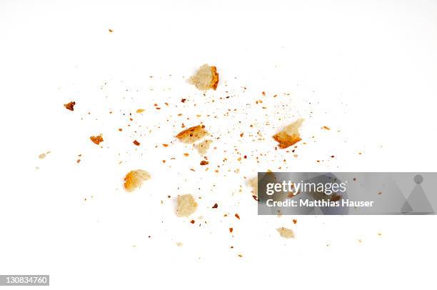 bread crumbs on white - smula bildbanksfoton och bilder