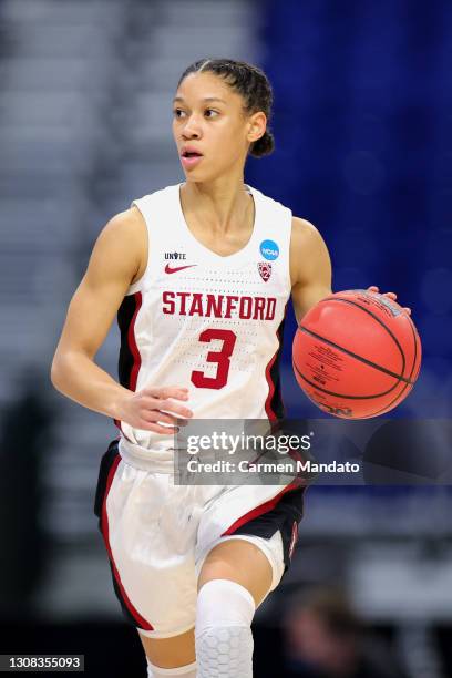 Anna Wilson of the Stanford Cardinals controls the ball against the Utah Valley Wolverines during the second half in the first round game of the 2021...