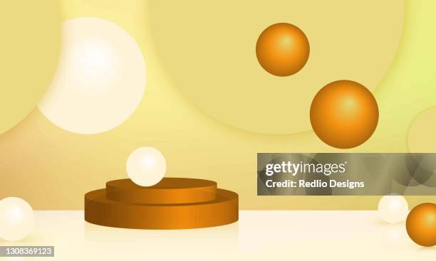 3d render of abstract yellow composition.stock illustration - white studio background stock illustrations
