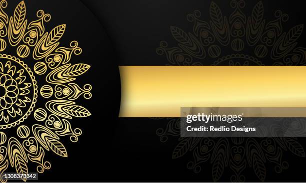 ethnic mandala on black background. circular decorative pattern. stock illustration - batik stock illustrations
