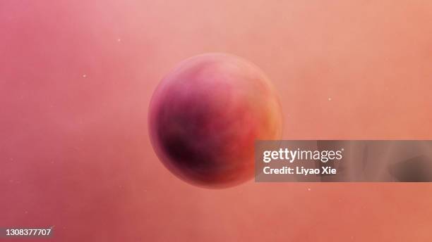 artificial planet - pink moon stock-fotos und bilder