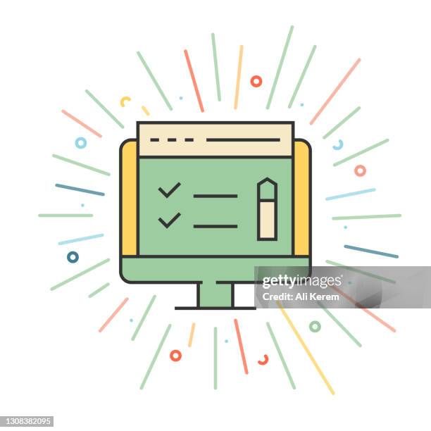 usability test line icon - usability testing stock illustrations