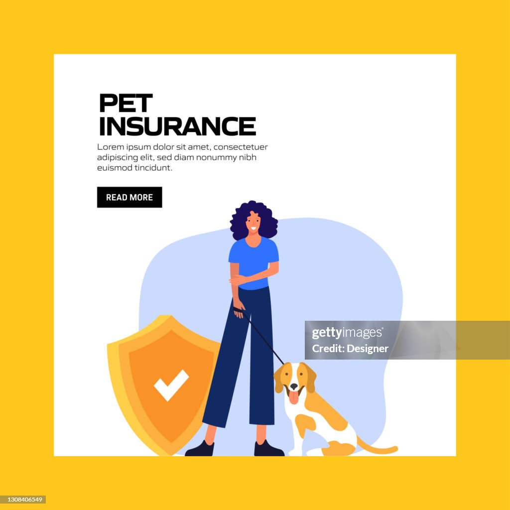 Pet Protection Pet Insurance Concept Vector Illustration For Website Banner ...