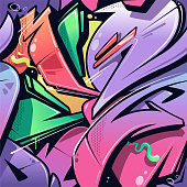 Wild Style Graffiti Seamless Pattern