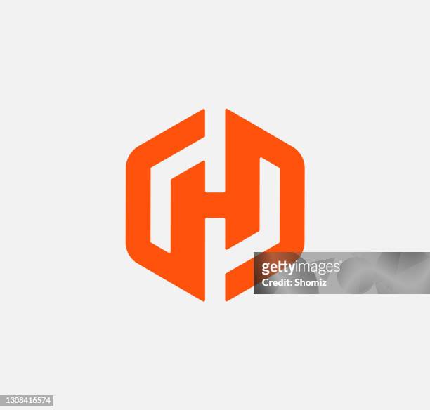 illustrazioni stock, clip art, cartoni animati e icone di tendenza di logo della forma della lettera h - logo