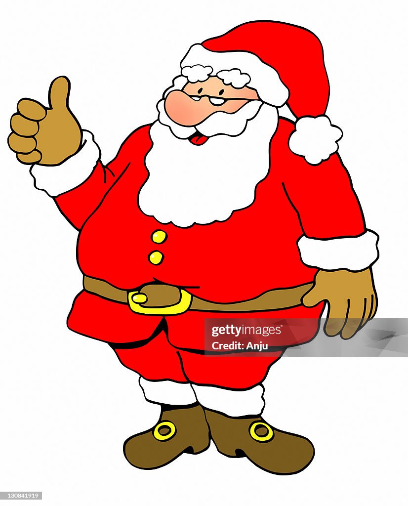 Optimistic Santa Claus, illustration