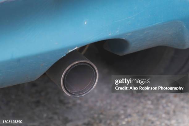 close-up of a car exhaust - diesel motor stock pictures, royalty-free photos & images