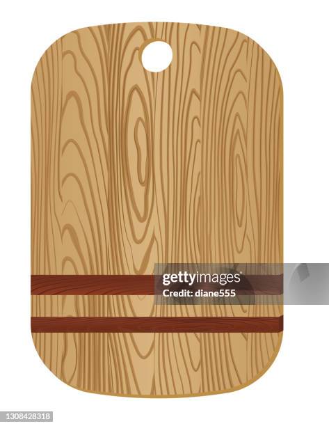 wooden cutting board - rustic kitchen stock illustrations