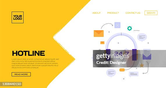 Hotline Concept Vector Illustration For Landing Page Template Website ...