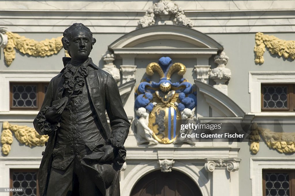 Goethe Monument Naschmarkt Leipzig Germany
