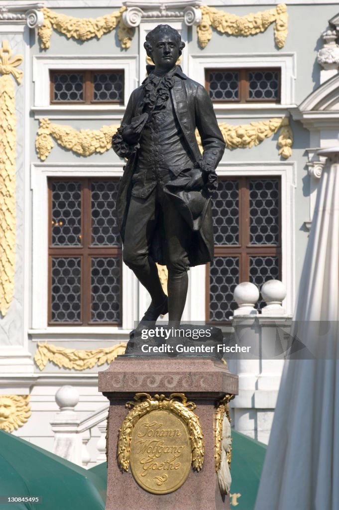 Goethe Monument Naschmarkt Leipzig Germany