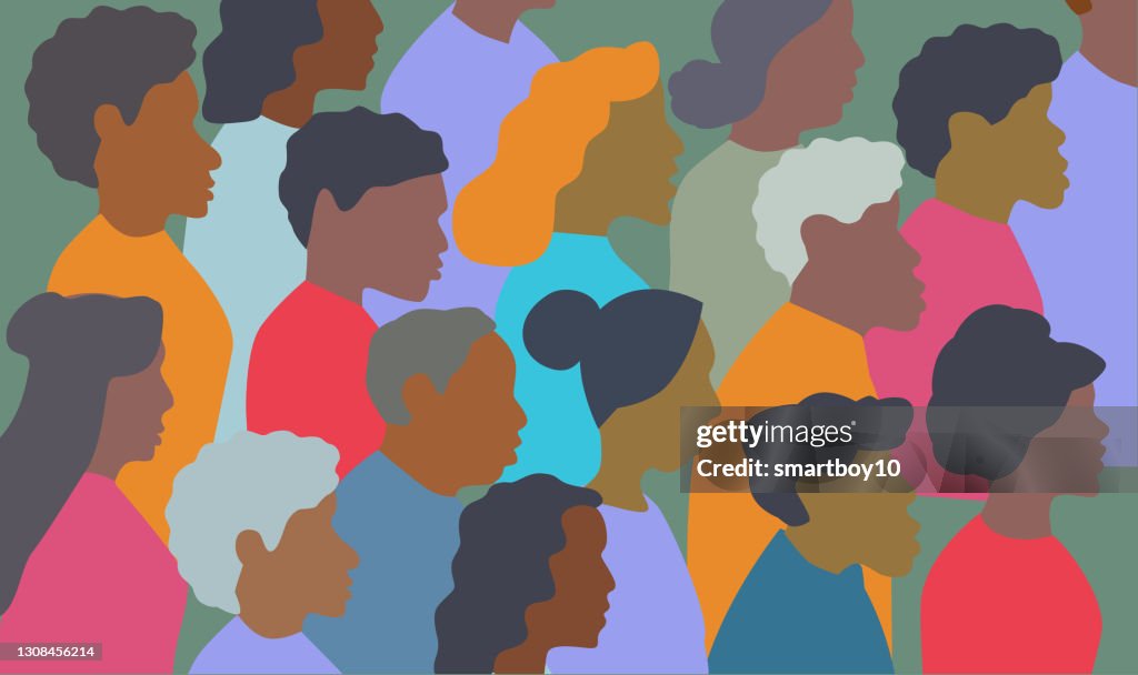 Fun Character Group of African Americans