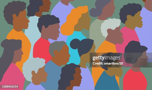 fun character group of african americans - black population stock illustrations