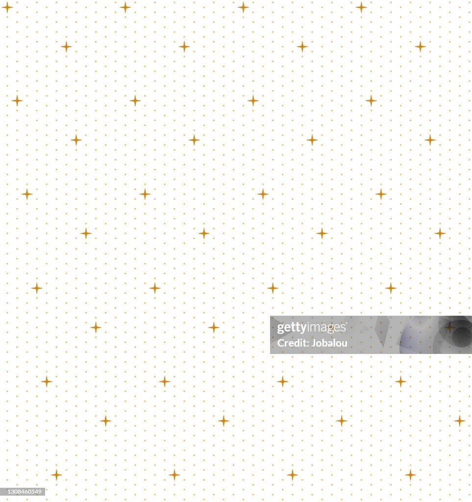 Puntos dorados simples y patrón de fondo sin costuras de estrellas