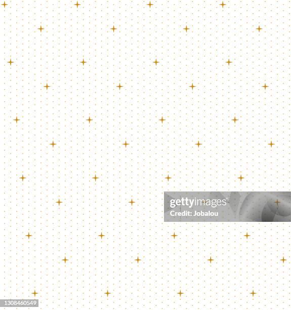 simple golden dots and star seamless background pattern - toned image stock illustrations