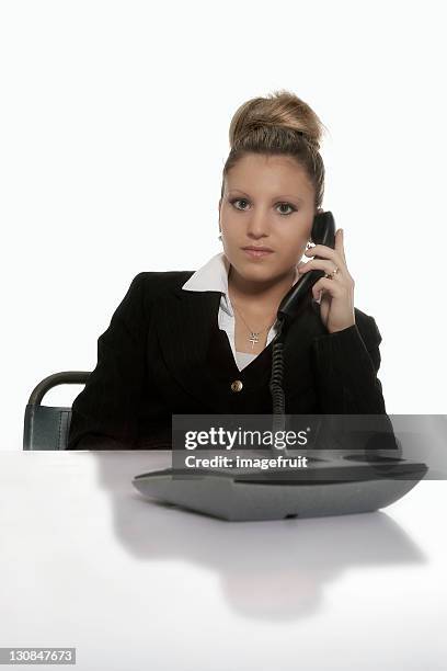 businesswoman on the phone - call outs stock-fotos und bilder