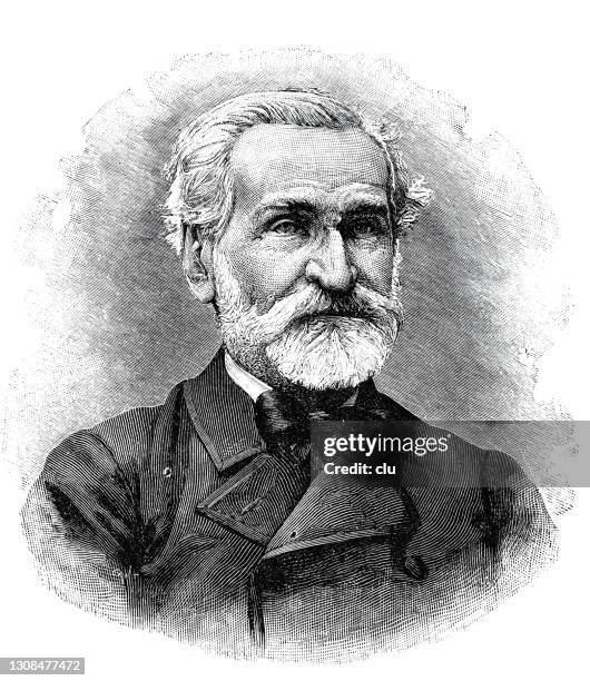 ilustraciones, imágenes clip art, dibujos animados e iconos de stock de giuseppe verdi, compositor italiano - giuseppe verdi