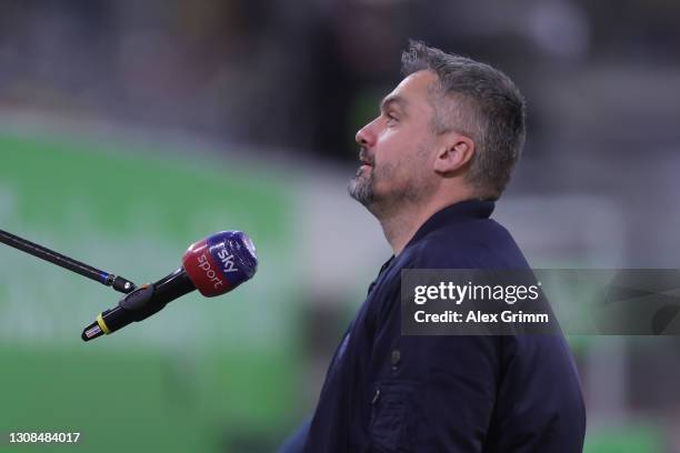 Head coach Thomas Reis of Bochum reacts the Second Bundesliga match between Fortuna Düsseldorf and VfL Bochum 1848 at Merkur Spiel-Arena on March 22,...