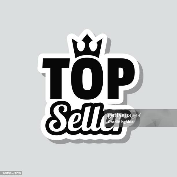 top seller. icon sticker on gray background - high section stock illustrations