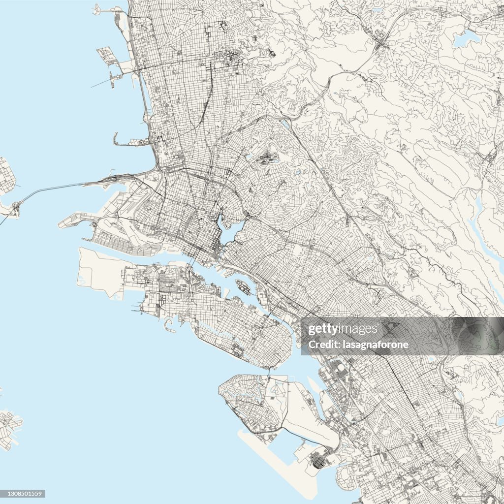 Oakland, California USA Vector Map