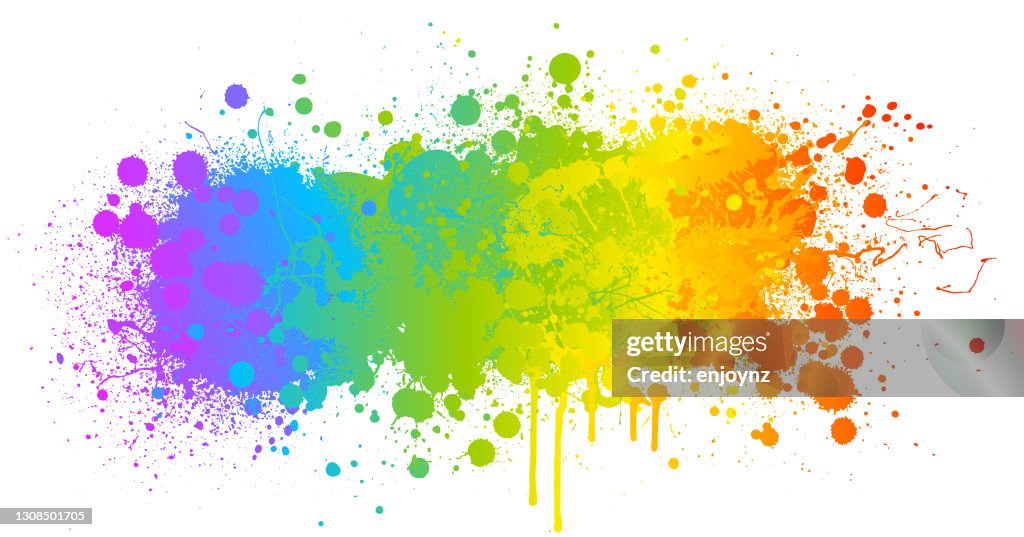 Fundo de respingo de tinta arco-íris