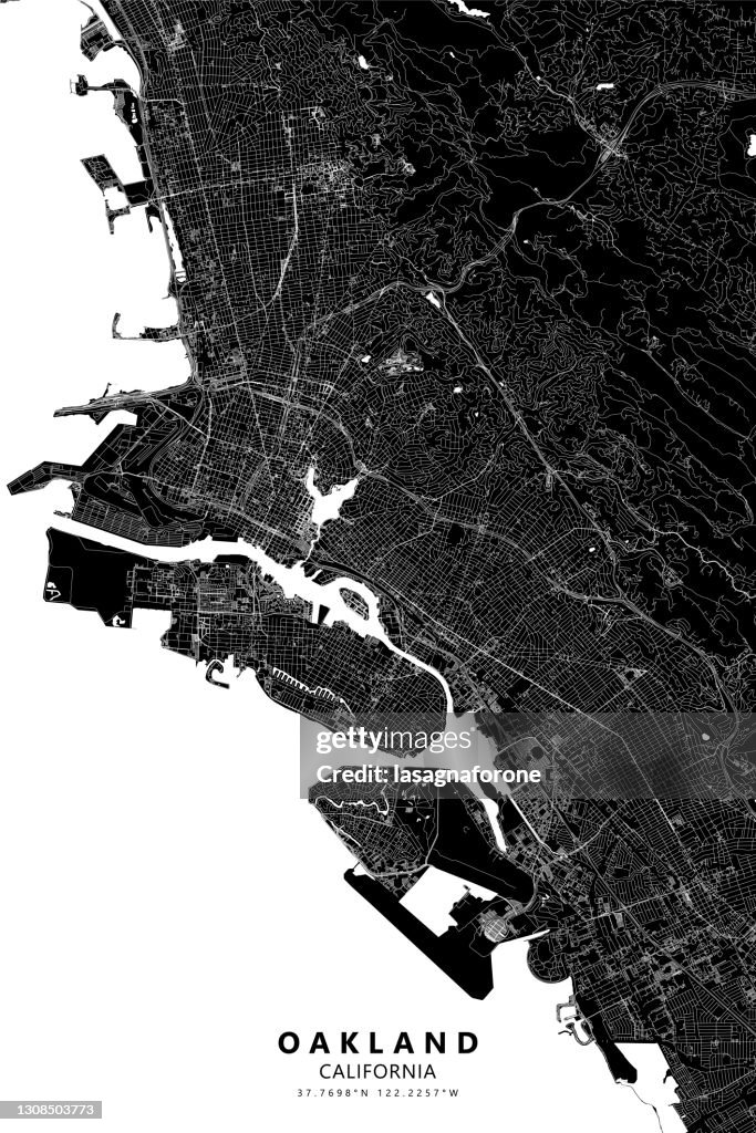 Oakland, California USA Vector Map