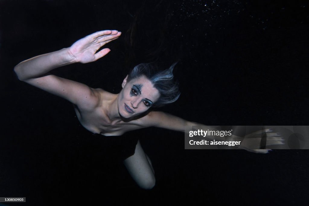 Underwater picture of Nyx, personification of night