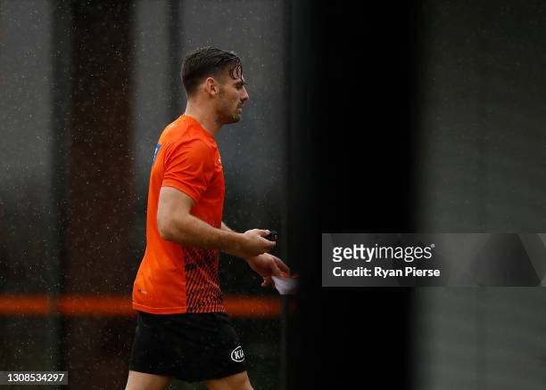 Stephen Coniglio of the Giants looks on during a GWS Giants AFL training session at Tom Wills Oval on March 23, 2021 in Sydney, Australia.