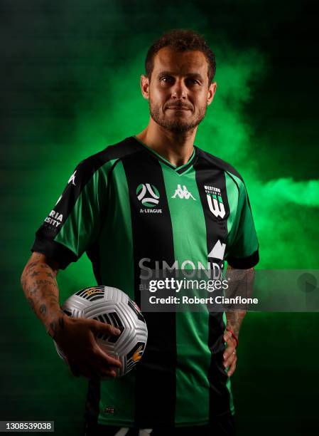 Alessandro Diamanti of Western United during the Western United Team Photo day at Western United HQ on March 23, 2021 in Melbourne, Australia.