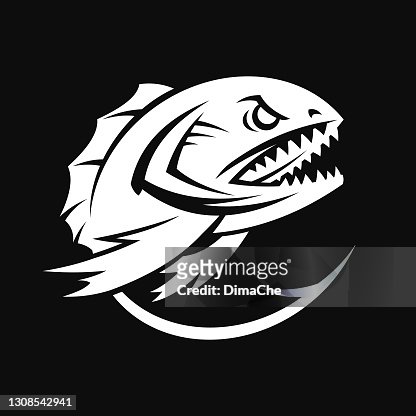 Angry Fish With Sharp Teeth Vector Icon High-Res Vector Graphic - Getty  Images