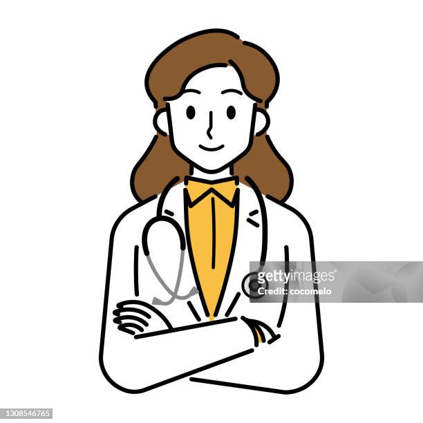 doctor with stethoscope. - scientist portrait stock illustrations