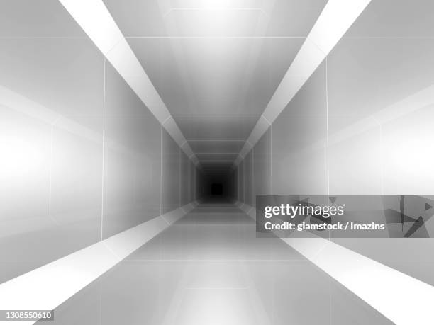 Hall Way Tunnel Laboratory Interior Empty Space 3d High-Res Vector ...