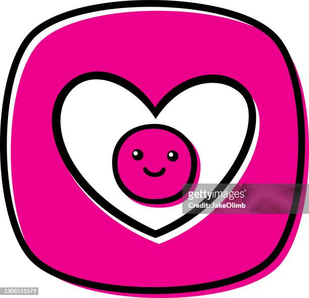 illustrations, cliparts, dessins animés et icônes de heart smiley face doodle 3 - passion
