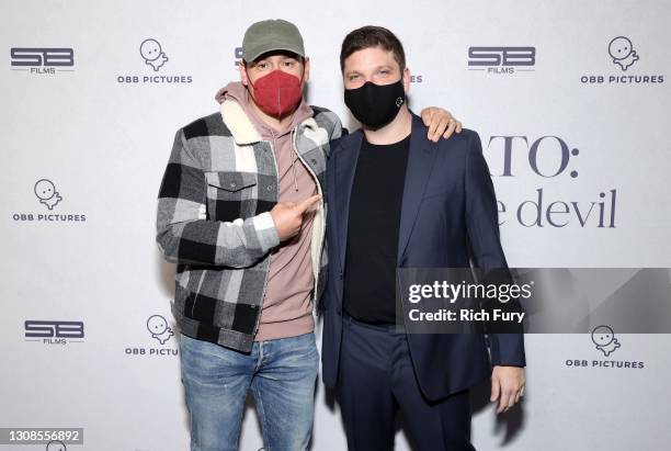 Scooter Braun and Michael D. Ratner, Director/Executive Producer OBB Pictures attend the OBB Premiere Event for YouTube Originals Docuseries "Demi...