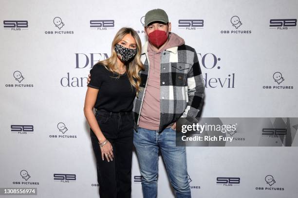 Scooter Braun and Yael Cohen Braun attend the OBB Premiere Event for YouTube Originals Docuseries "Demi Lovato: Dancing With The Devil" at The...