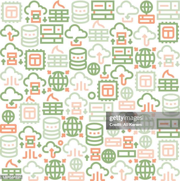 web hosting pattern - cloud hosting concept stock illustrations