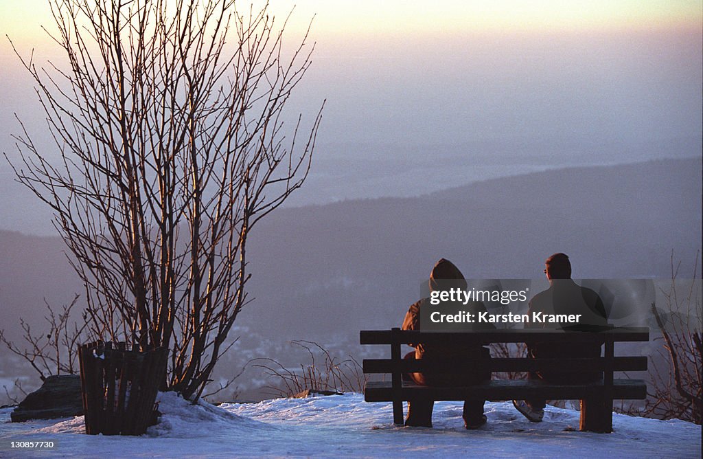 DEU, Germany: Rest in winter landscape on the hill named Feldberg/Taunus north of Frankfurt