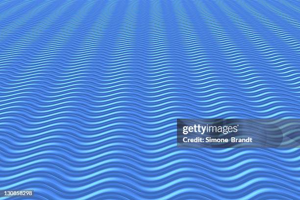 blue waves, background, 3d illustration - tridimensionale stock illustrations